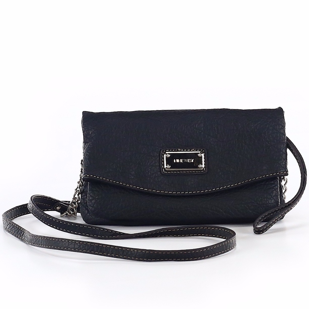 Nine West Black Faux Leather Crossbody Bag